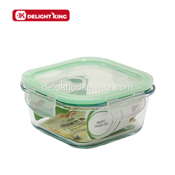 Quadratische Glasfutter-Speicher-Behälter-Leckdichte Bento-Boxen